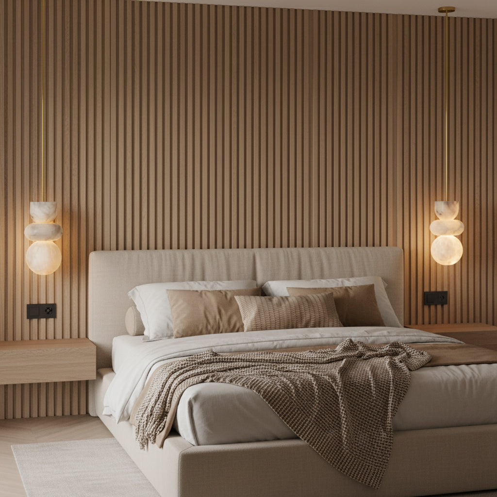 Stacked Alabaster Pendant Light
