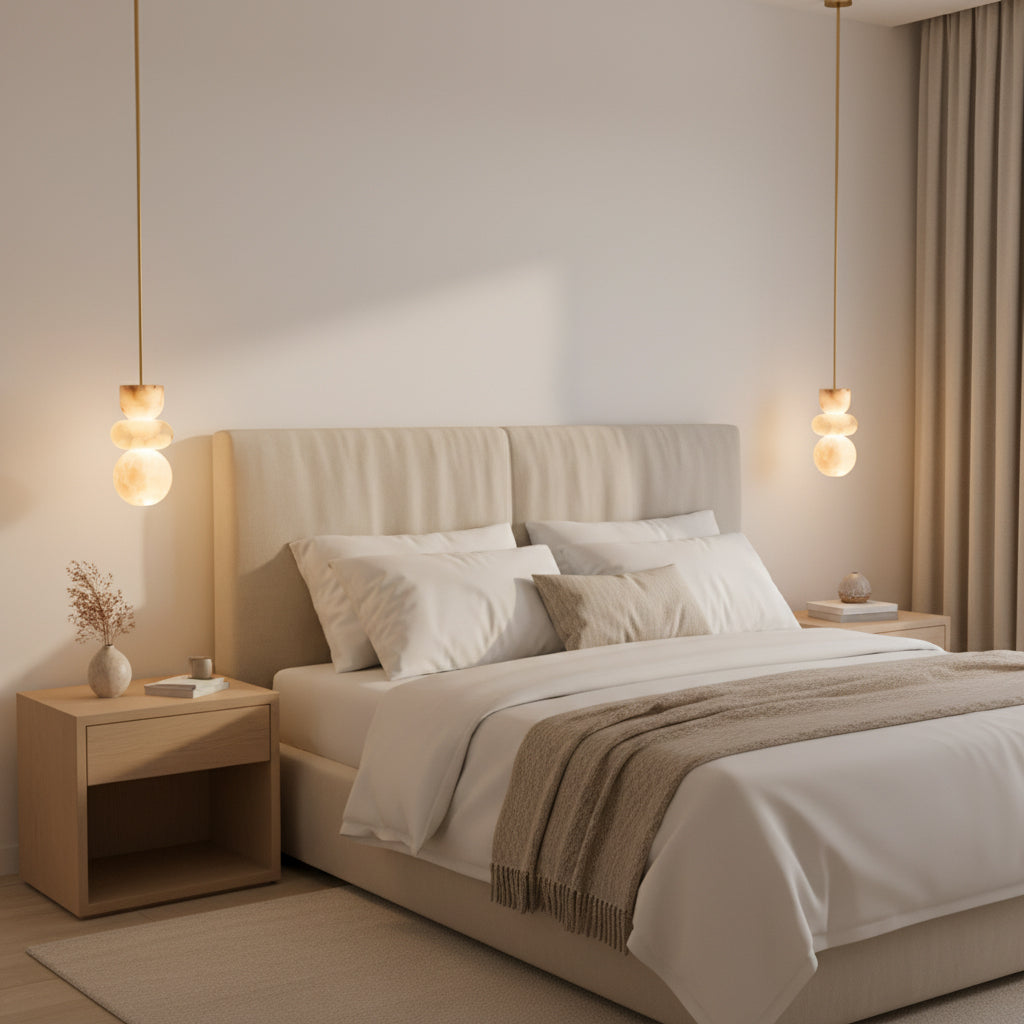 Stacked Alabaster Pendant Light