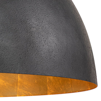 Domarra Industrial Metal Gold-Leaf Dome Pendant Light