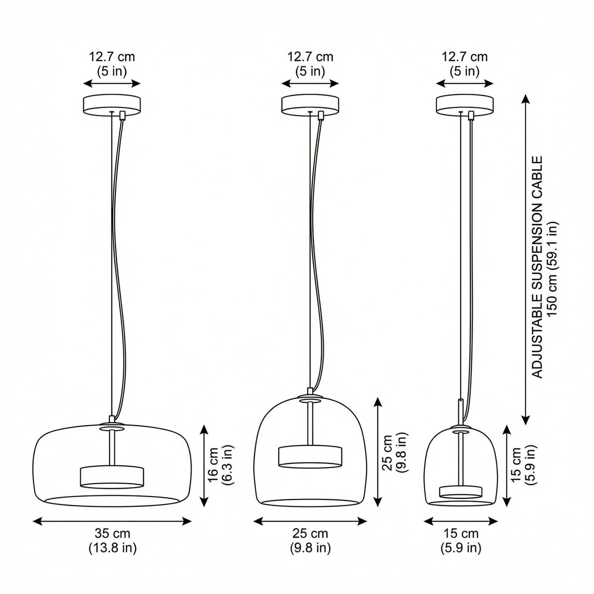 Lumira Nordic Tinted Glass Pendant Light