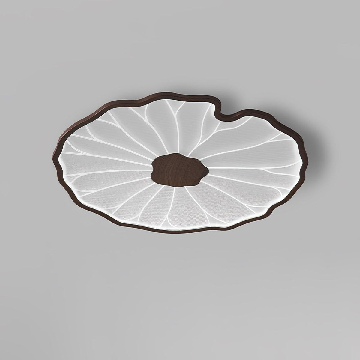 Waterlily Wood-Grain Ceiling Light