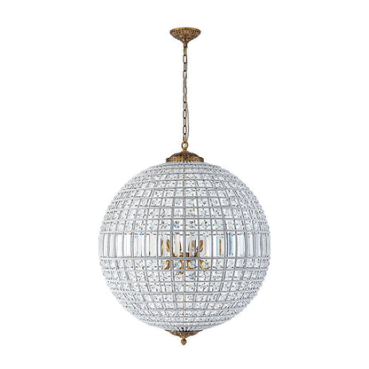 Crystavelle Regency Brass Crystal Orb Chandelier