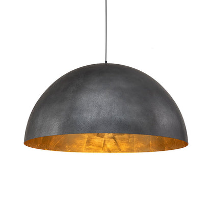 Domarra Industrial Metal Gold-Leaf Dome Pendant Light