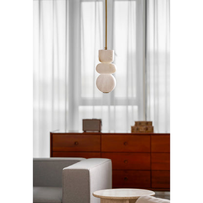 Stacked Alabaster Pendant Light