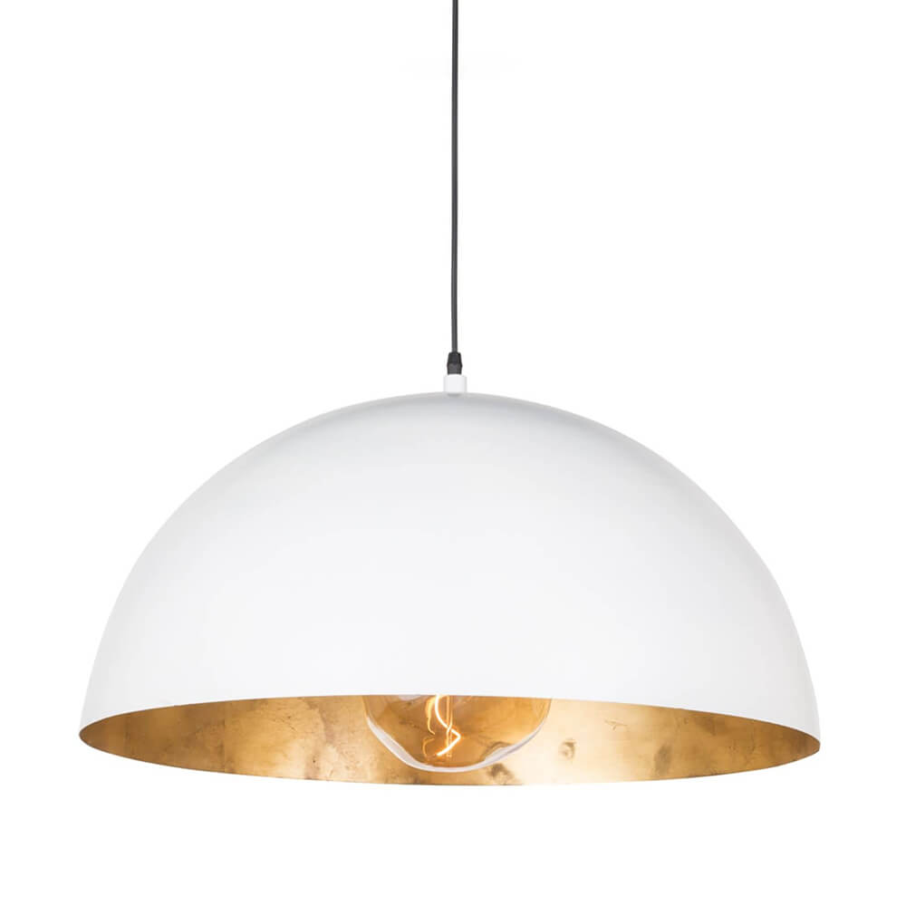 Domarra Industrial Metal Gold-Leaf Dome Pendant Light
