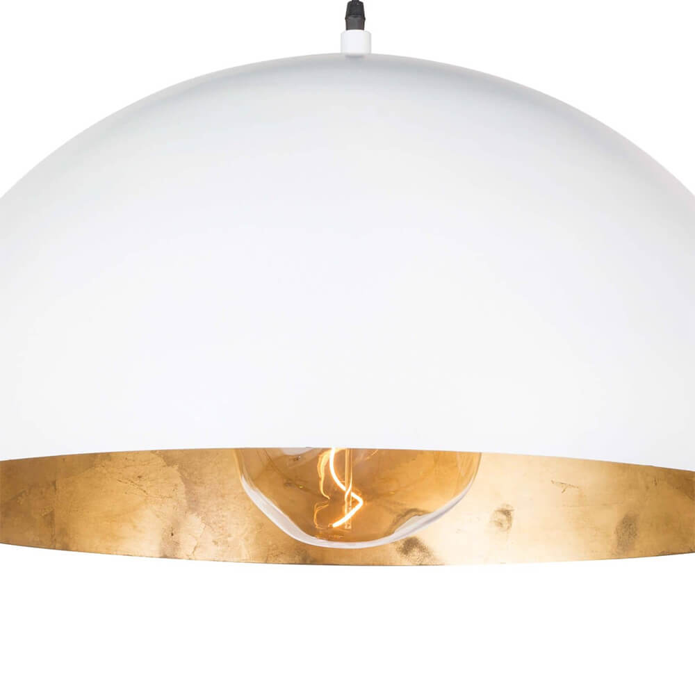 Domarra Industrial Metal Gold-Leaf Dome Pendant Light