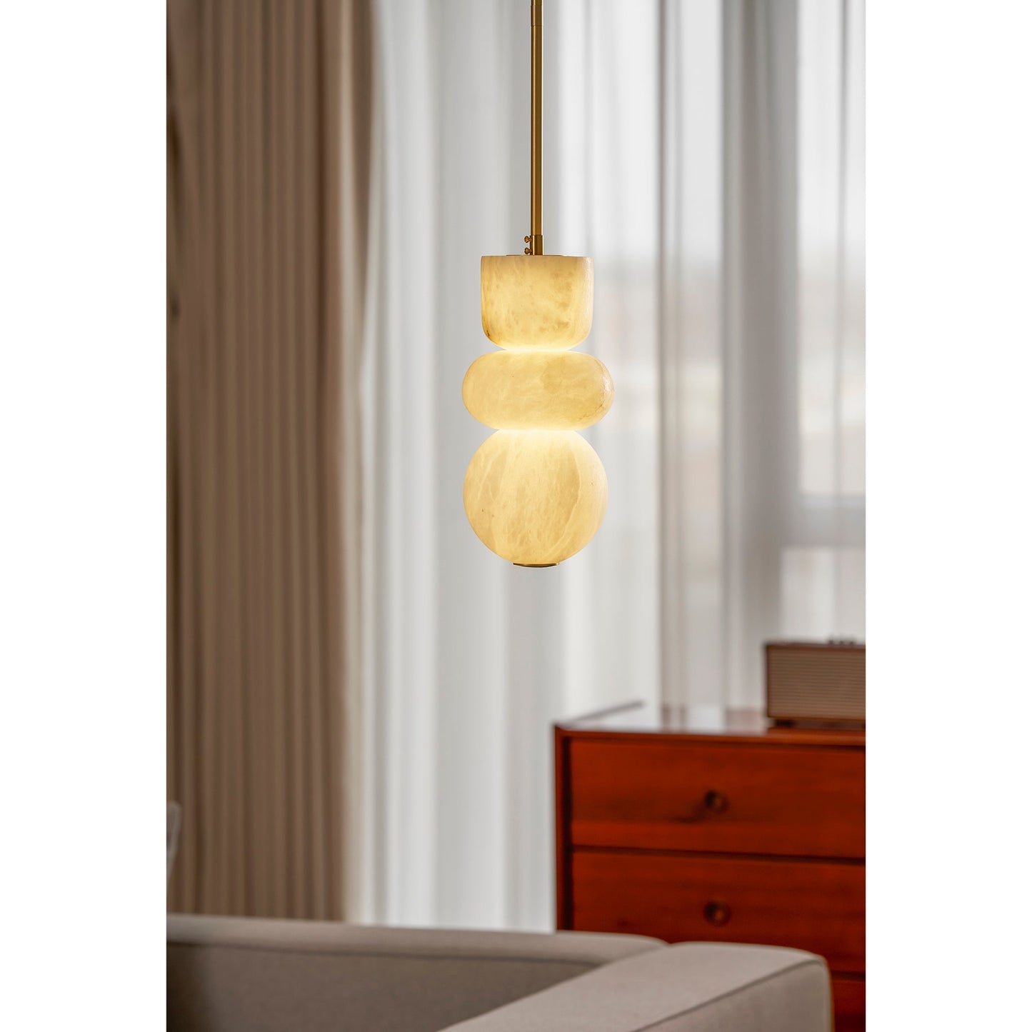 Stacked Alabaster Pendant Light