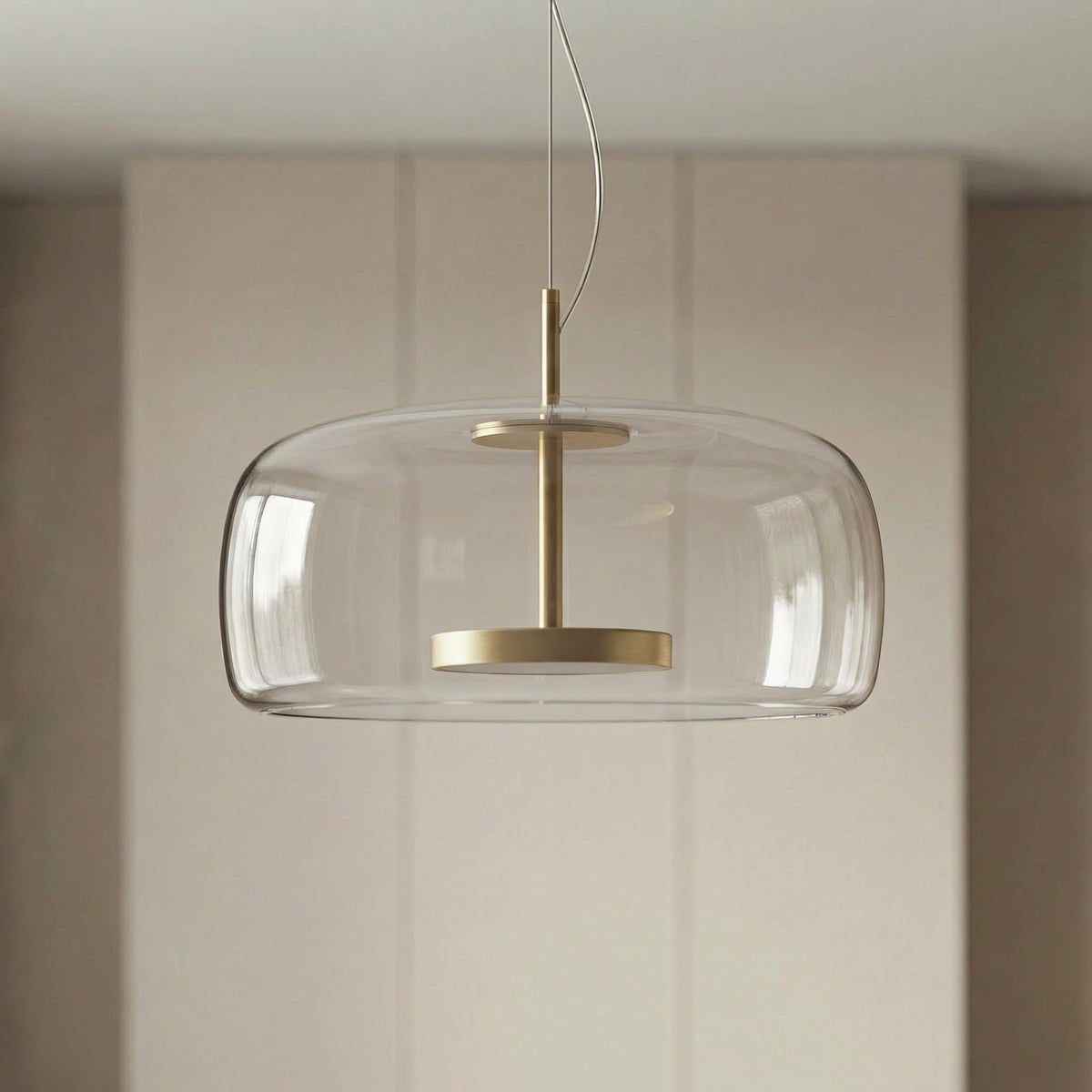 Tinted Glass Drum Pendant Light