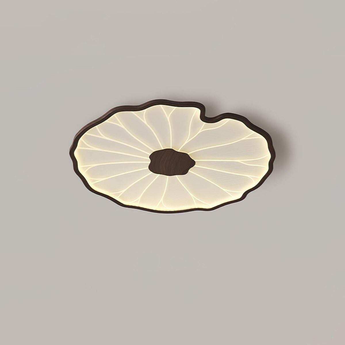 Waterlily Wood-Grain Ceiling Light
