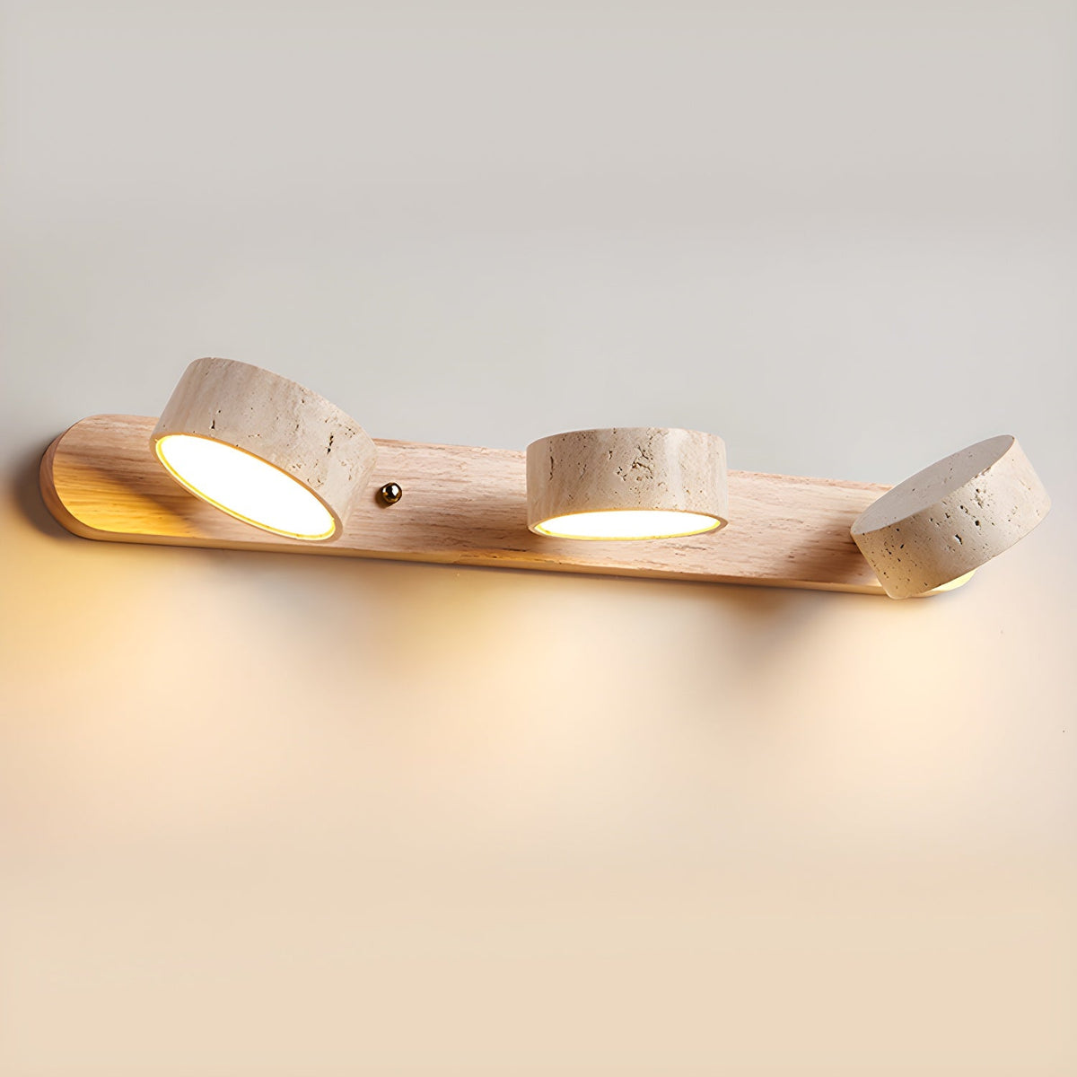Travertine Wood Vanity Wall Light