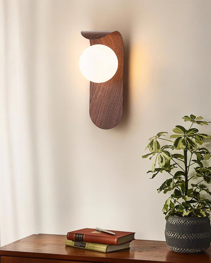 Velmara Minimalist Wood Globe Wall Light