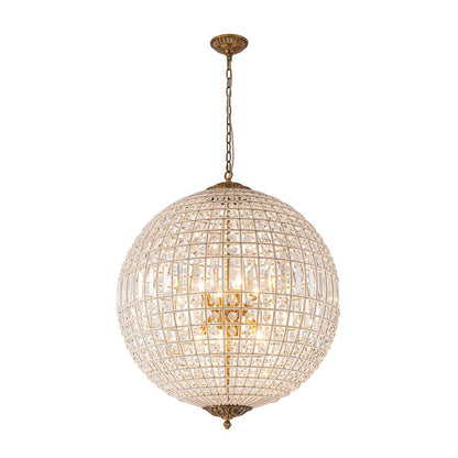 Crystavelle Regency Brass Crystal Orb Chandelier