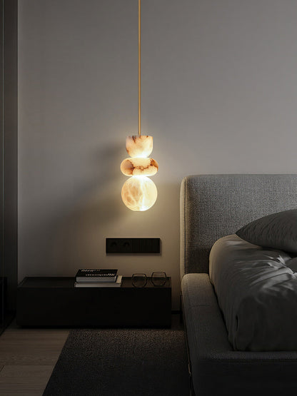 Stacked Alabaster Pendant Light