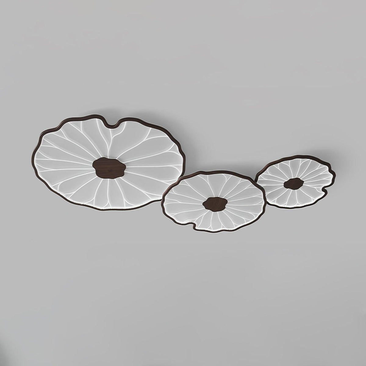 Waterlily Wood-Grain Ceiling Light