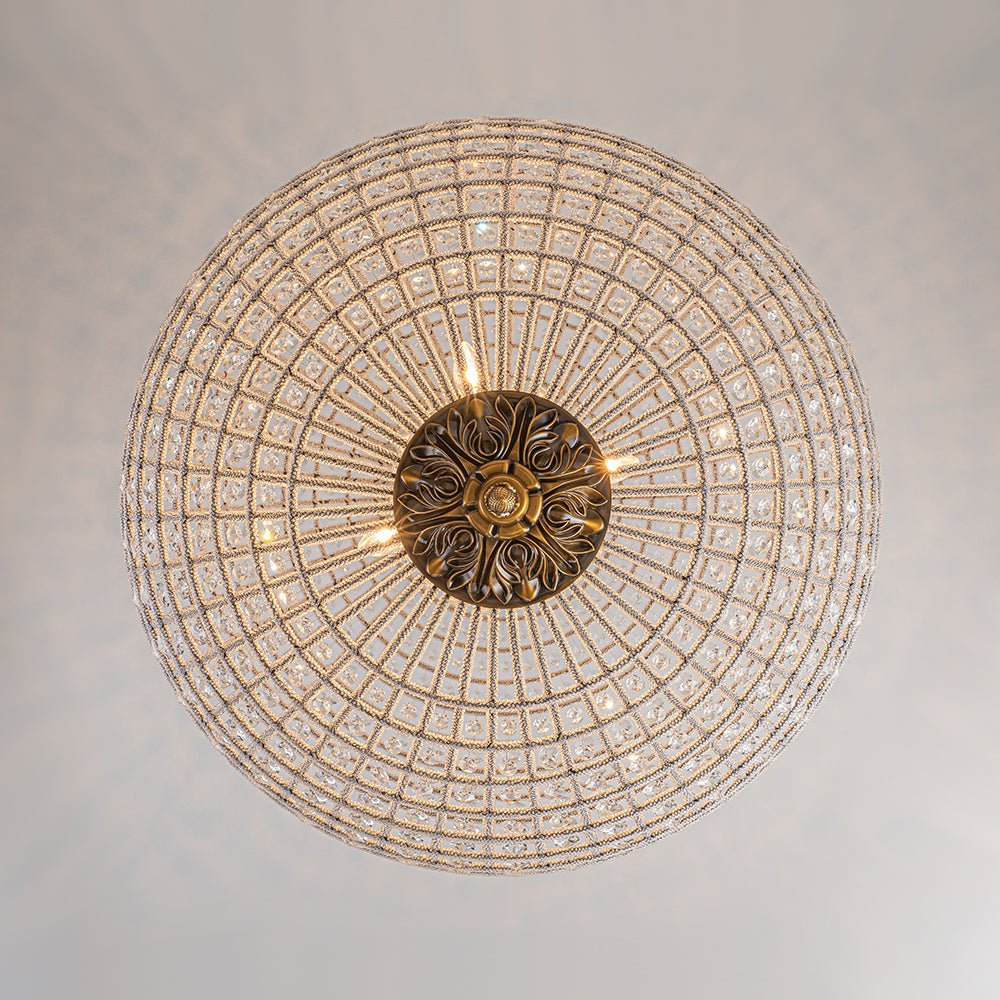 Crystavelle Regency Brass Crystal Orb Chandelier