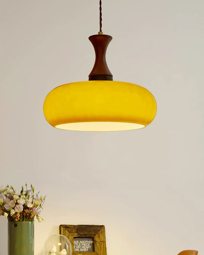 Amber Glass Plug-In Pendant