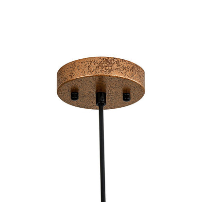 Domarra Industrial Metal Gold-Leaf Dome Pendant Light