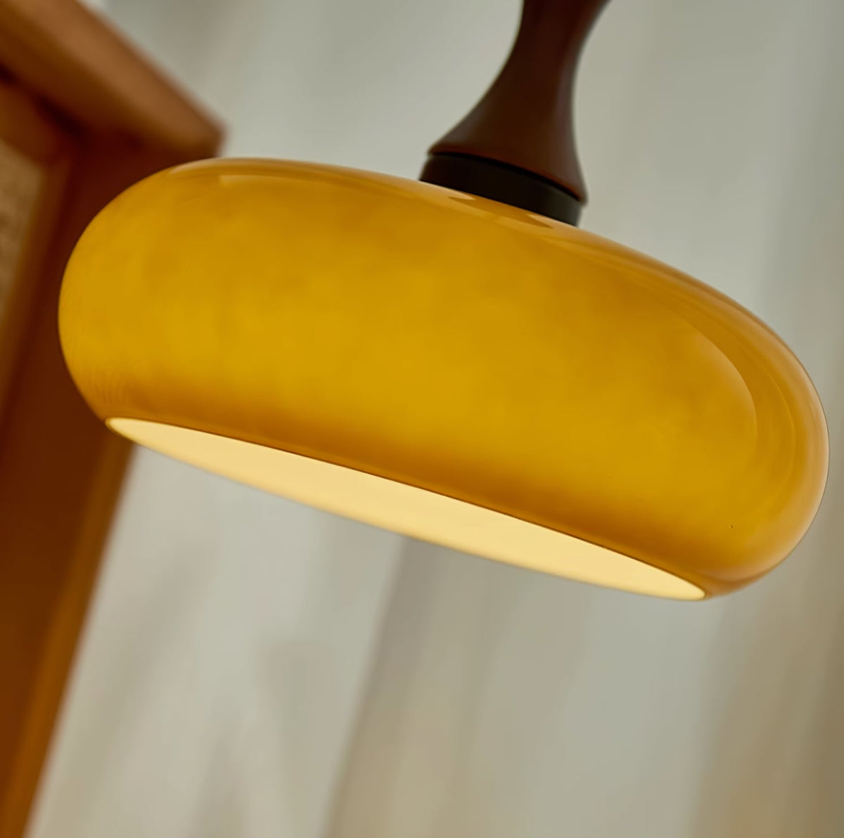 Amber Glass Plug-In Pendant
