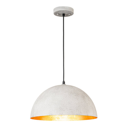 Domarra Industrial Metal Gold-Leaf Dome Pendant Light