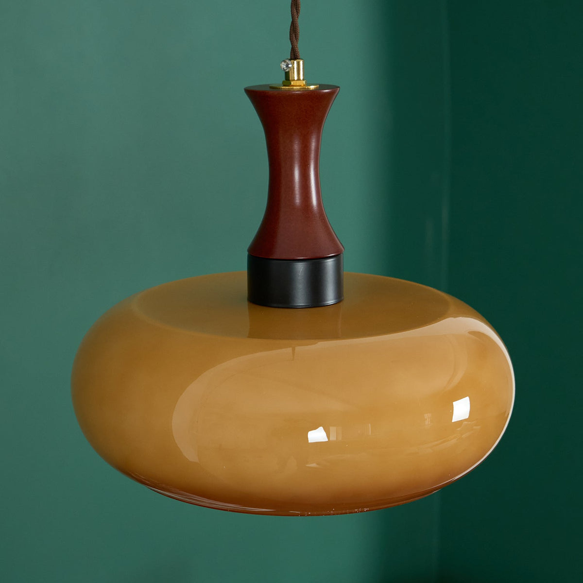 Amber Glass Plug-In Pendant