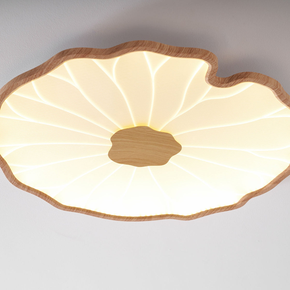 Waterlily Wood-Grain Ceiling Light