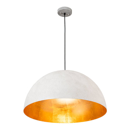 Domarra Industrial Metal Gold-Leaf Dome Pendant Light