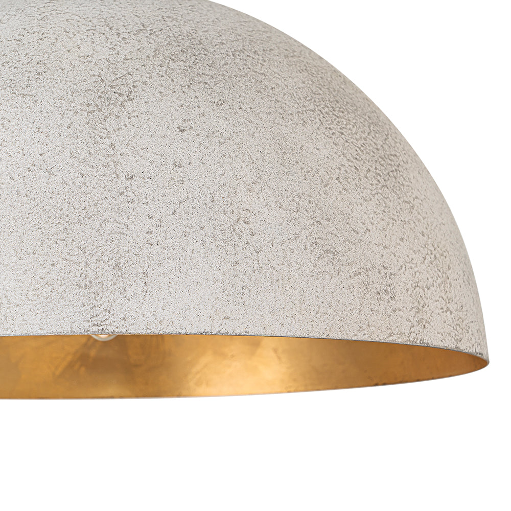 Domarra Industrial Metal Gold-Leaf Dome Pendant Light