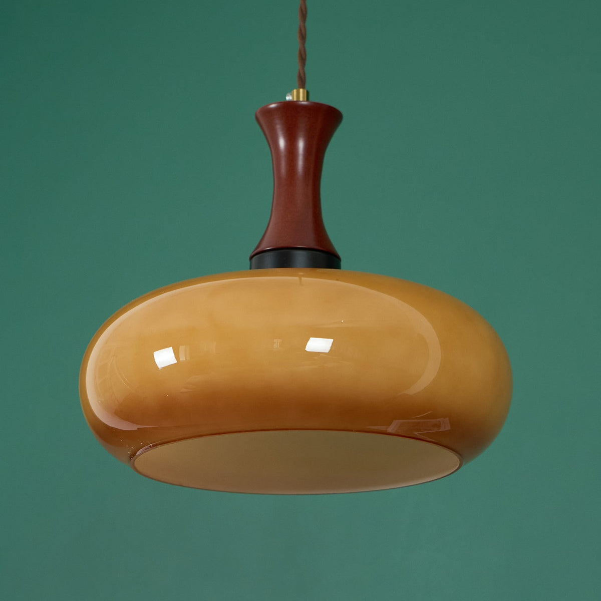 Amber Glass Plug-In Pendant