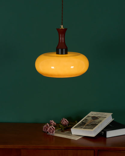 Amber Glass Plug-In Pendant