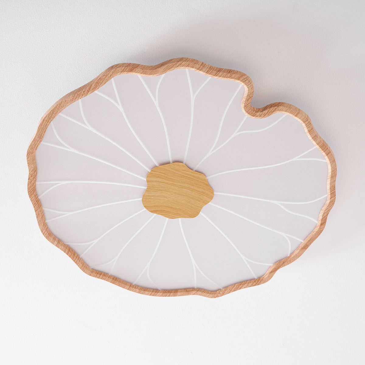 Waterlily Wood-Grain Ceiling Light
