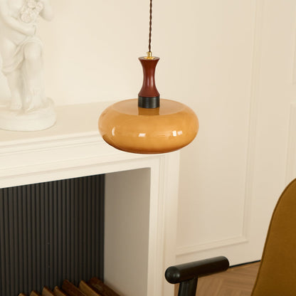Amber Glass Plug-In Pendant