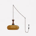 Amber Glass Plug-In Pendant