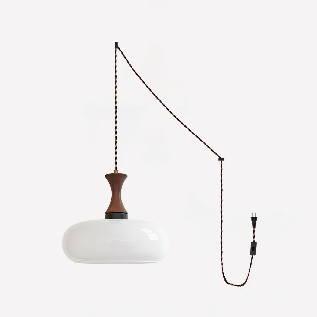 Amber Glass Plug-In Pendant