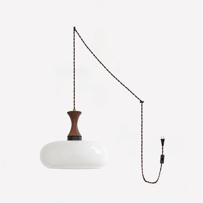 Amber Glass Plug-In Pendant