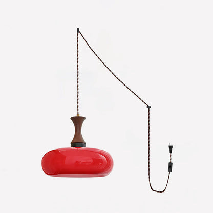 Amber Glass Plug-In Pendant