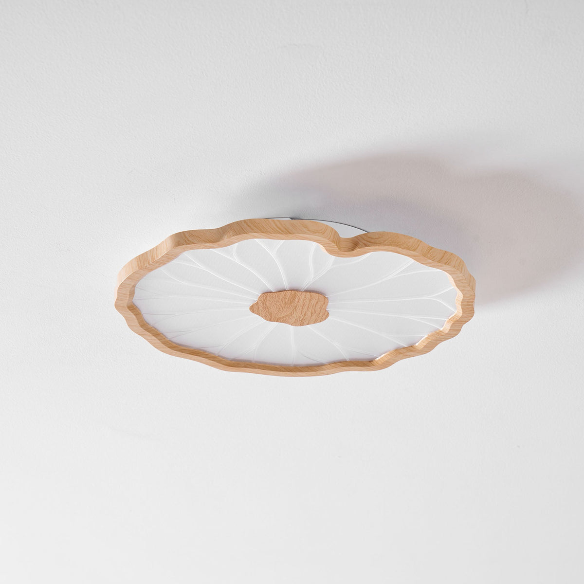 Waterlily Wood-Grain Ceiling Light