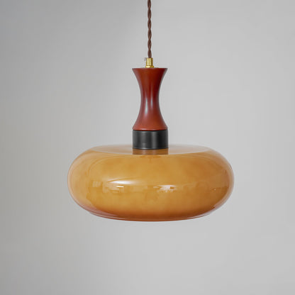 Amber Glass Plug-In Pendant