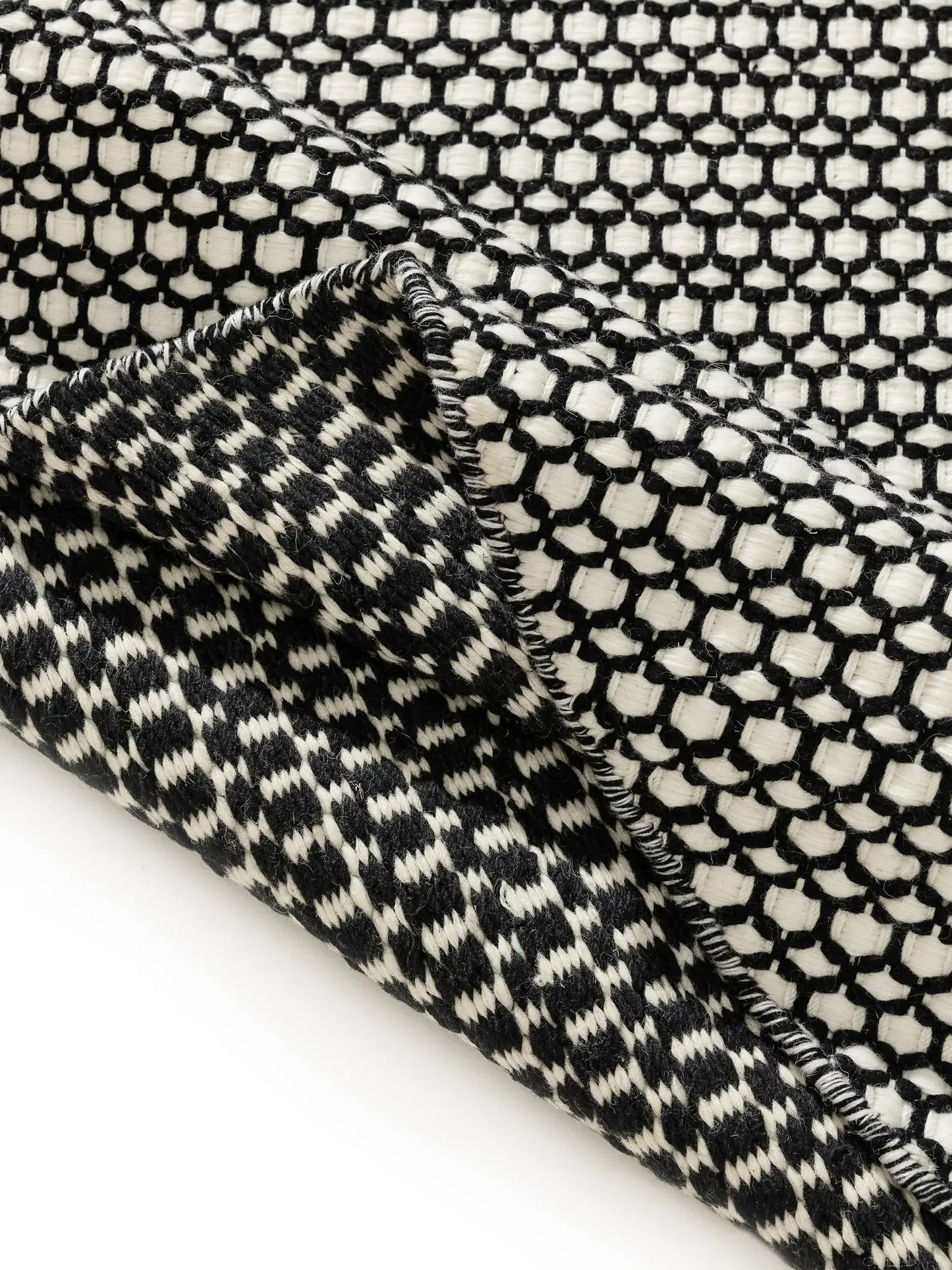 Handwoven wool rug texture