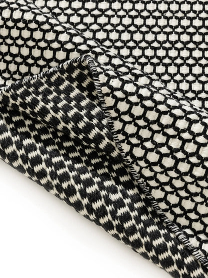 Handwoven wool rug texture