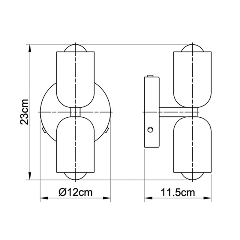 Modern Twin Head Wall Sconce