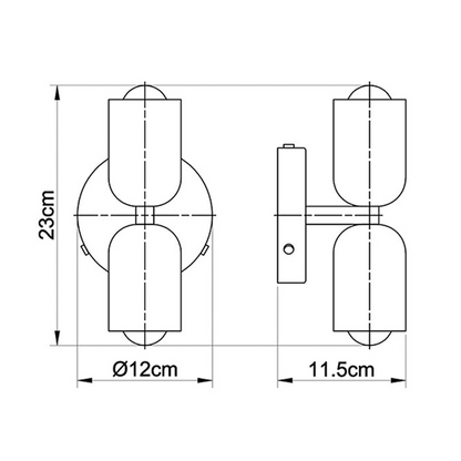 Modern Twin Head Wall Sconce