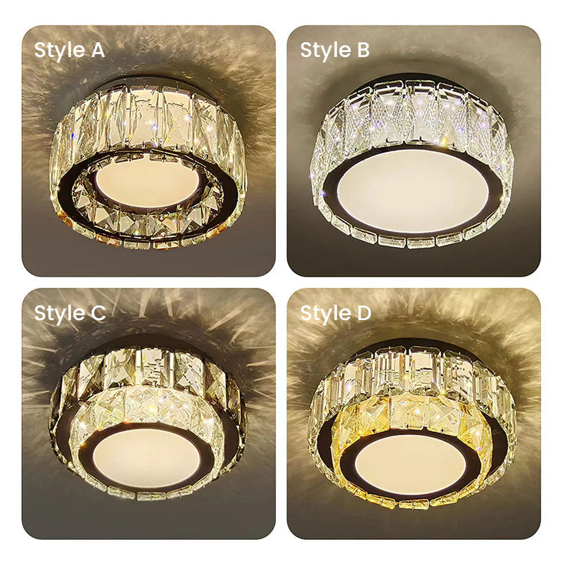 Crystal Halo Flush Ceiling Light