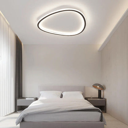 Nordic-Inspired Black Oval Flush Light