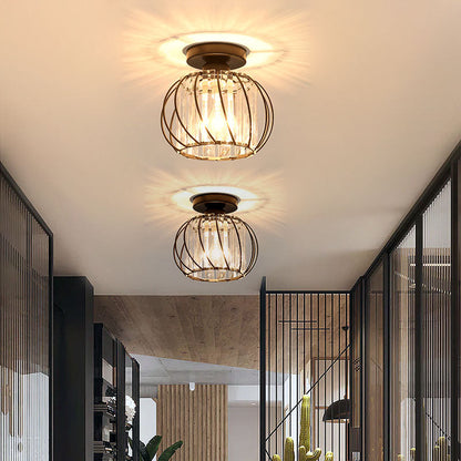 Black Ceiling Light with Glass Shade