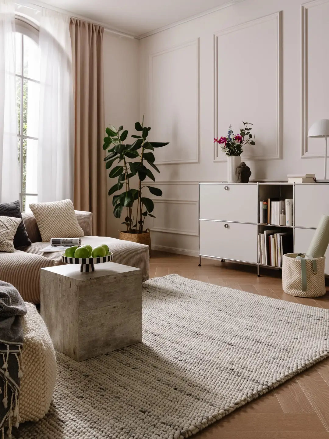 Handwoven wool rug Bubble