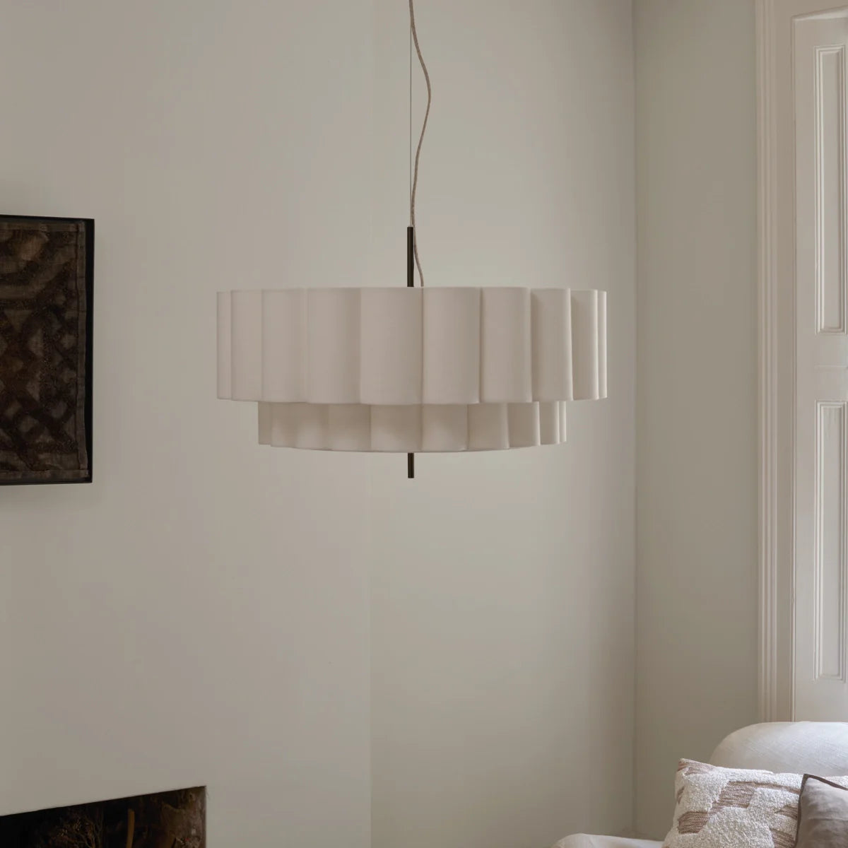 Large Scalloped Pendant Light