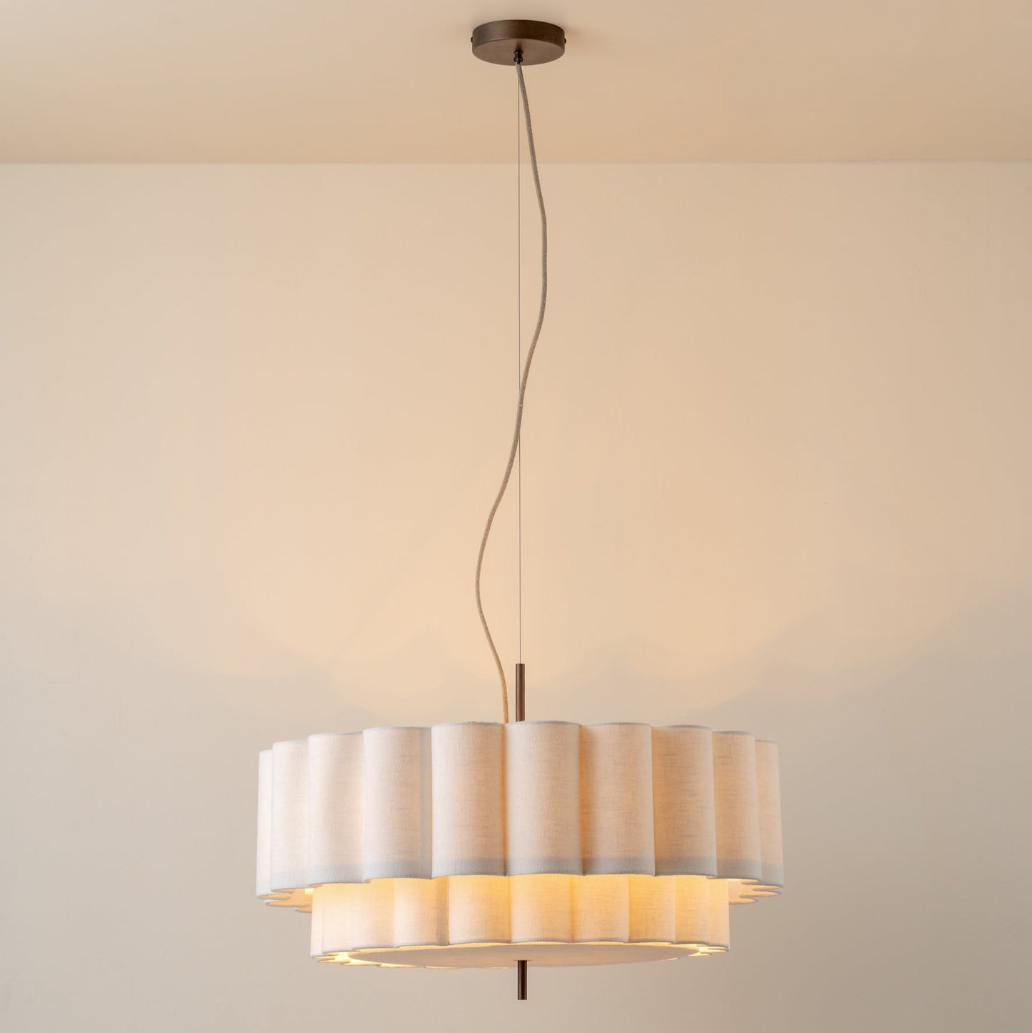 Large Scalloped Pendant Light