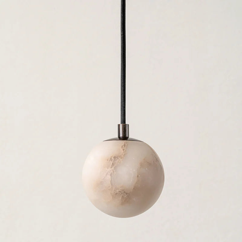 Alabaster Glass Bronze Pendant