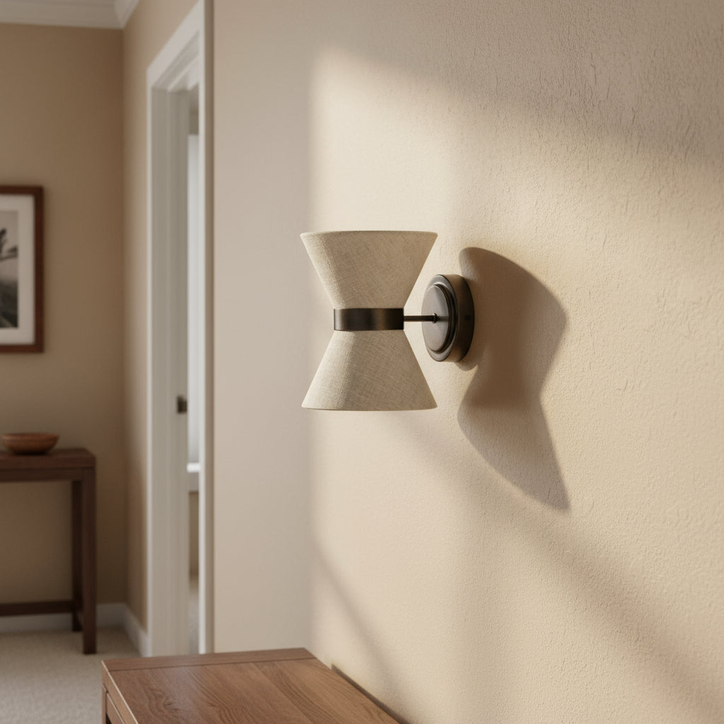 BronzeandLinenWallLight