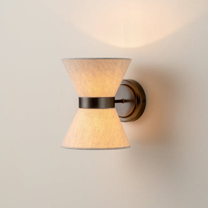 Bronze and Linen Wall Light